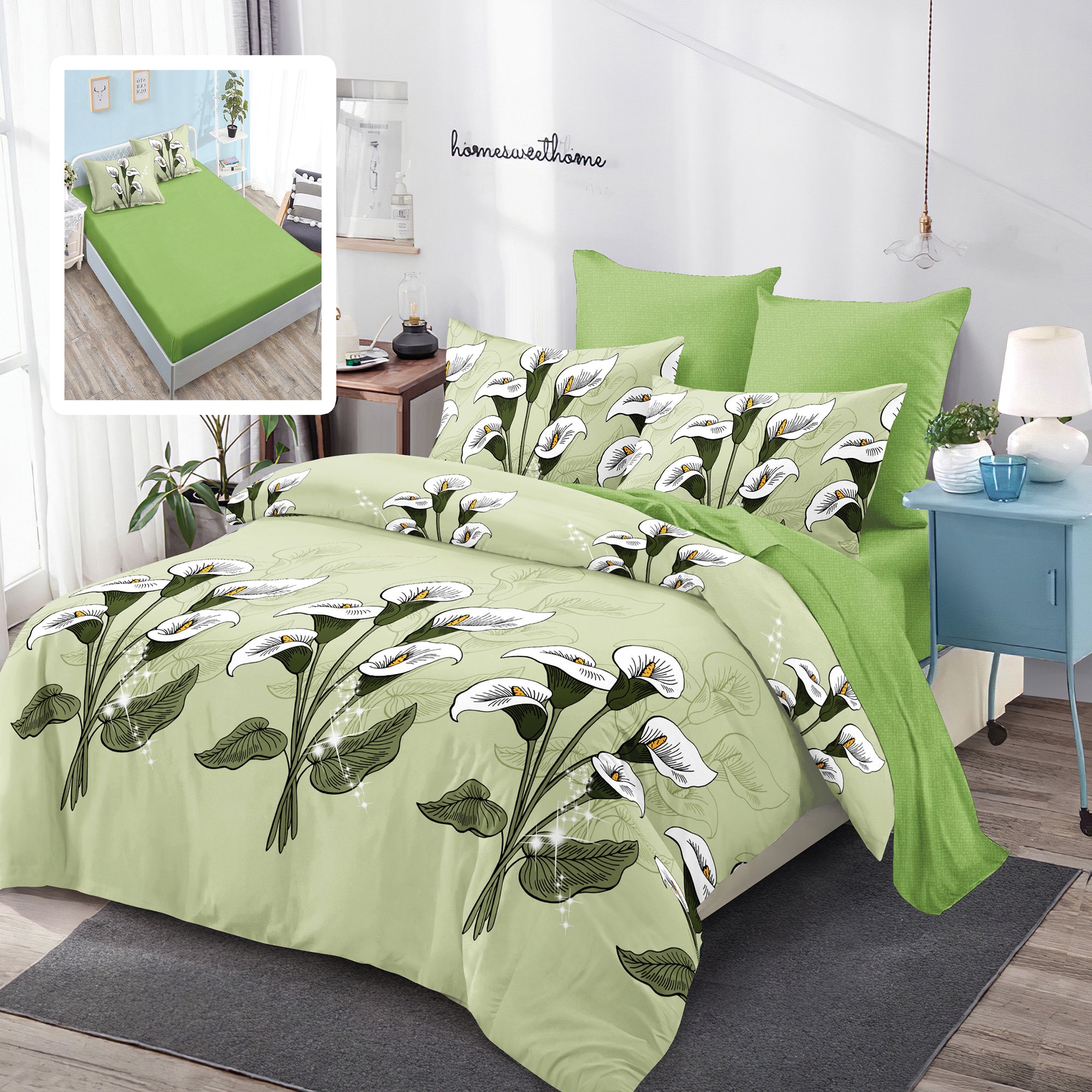 LENJERIE FINET 6 PIESE CU HUSĂ - 160x200 ȘI 180x200 (HF6P207)
